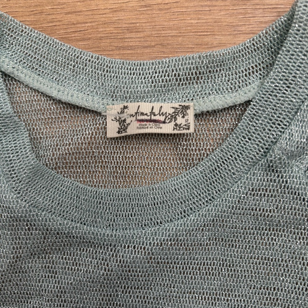 Sleeveless mint Mesh Top **see description - Picture 3 of 3